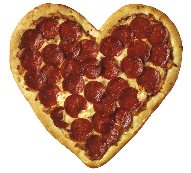 Heart-shaped pizza. When I was a kid in Jersey, if we didn't order Sunday 