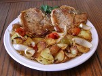 Pork Chops with Potatoes and Vinegar Peppers