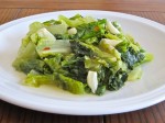 Escarole sauteed in olive oil, garlic, chili flakes and sea salt
