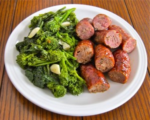 Sauteed broccoli rabe and roasted Sicilian & Calabrese sausages