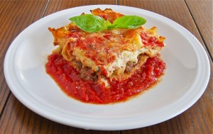 A ricotta & sausage lasagna you can eat in about an hour